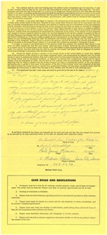 1963 Paul Krause Signed Washington Redskins Rookie Contract (JSA)